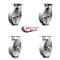 Service Caster 8 Inch Semi Steel Caster Set with Roller Bearings 2 Swivel 2 Rigid SCC SCC-35S820-SSR-2-R-2 - alternate 2